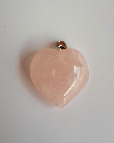 Colgante Corazón Cuarzo Rosa